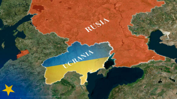 mapa que muestra la frontera entre Rusia y Ucrania