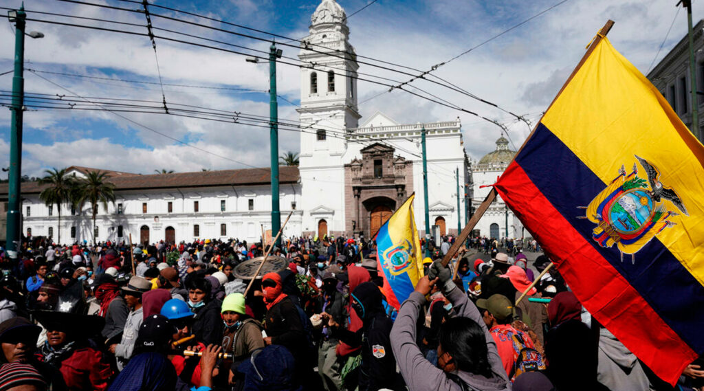 Manifestación en Quito, Ecuador, el 22 de junio de 2022