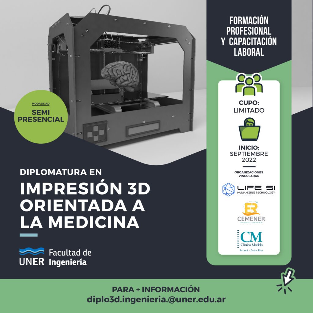 flyer-de-la-Diplomatura en Impresión 3D Orientada a la Medicina