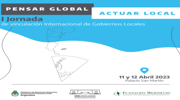 Flyer oficial de la primera Jornada de Vinculación Internacional de Gobiernos Municipales