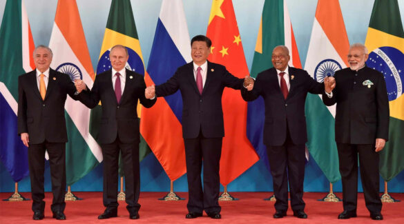 Los presidentes de China, Sudáfrica, Rusia, Brasil e India