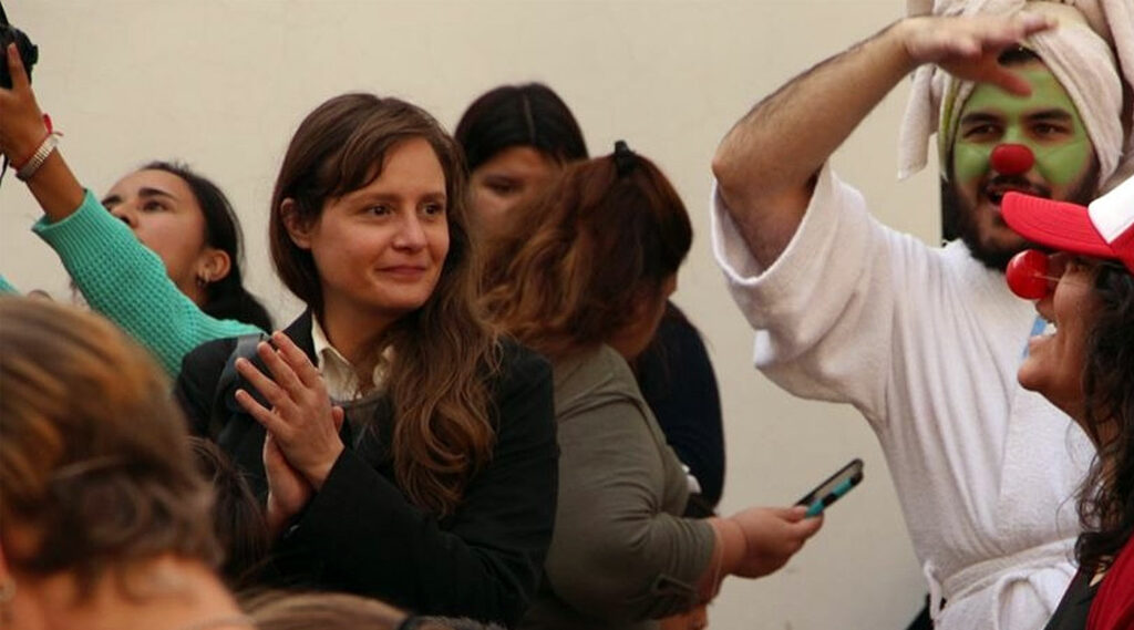 Francisca D'Agostino en una muestra de teatro.