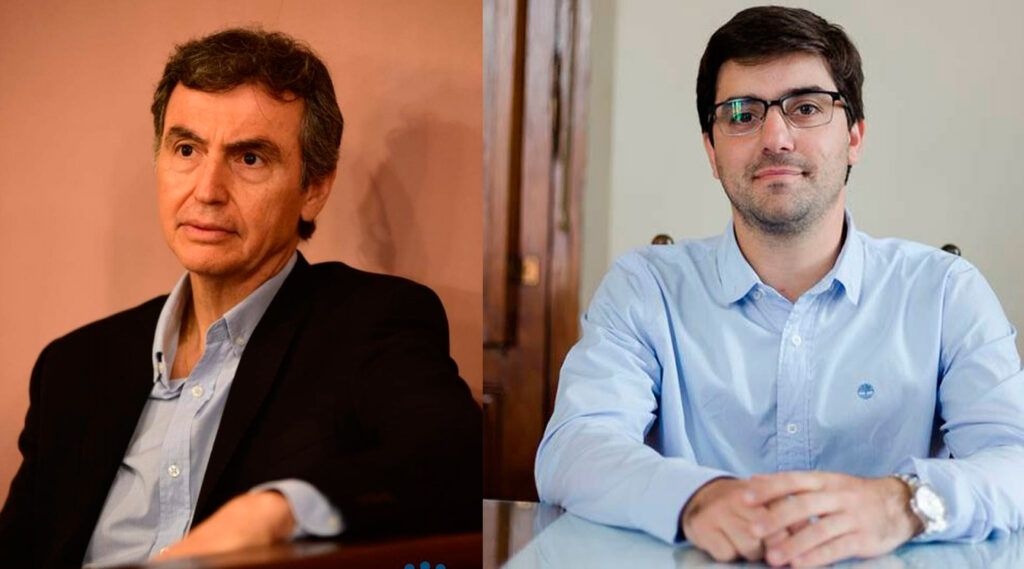 El intendente de La Paz, Bruno Sarubi (a la derecha) y el diputado provincial Sergio Castrillón.